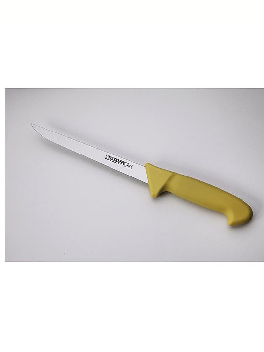 סכין פירוק בשר צרה 18סמ ידית פלסטיק צהובה ארקוסטיל