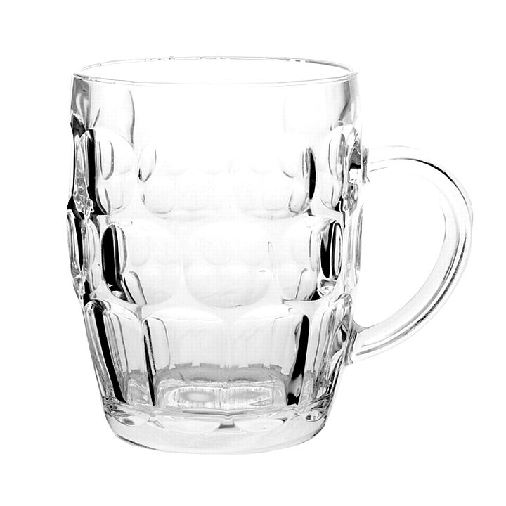 כוס זכוכית בירה בריטניה חצי ליטר עם ידית