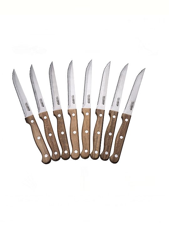 סט 8 סכיני סטייק ידית עץ מחוזקת מבית ארקוסטיל