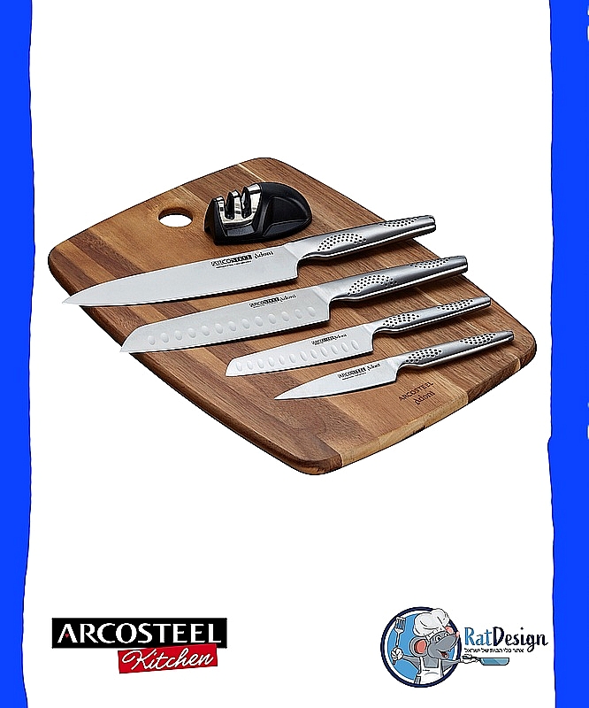 סט סכינים עם קרש מסדרת שף מאיר אדוני 6 חלקים - ארוקטסיל