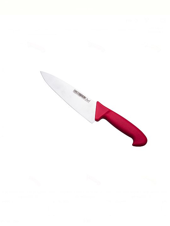 סכין שף 20 סמ חלקה ידית פלסטיק אדומה