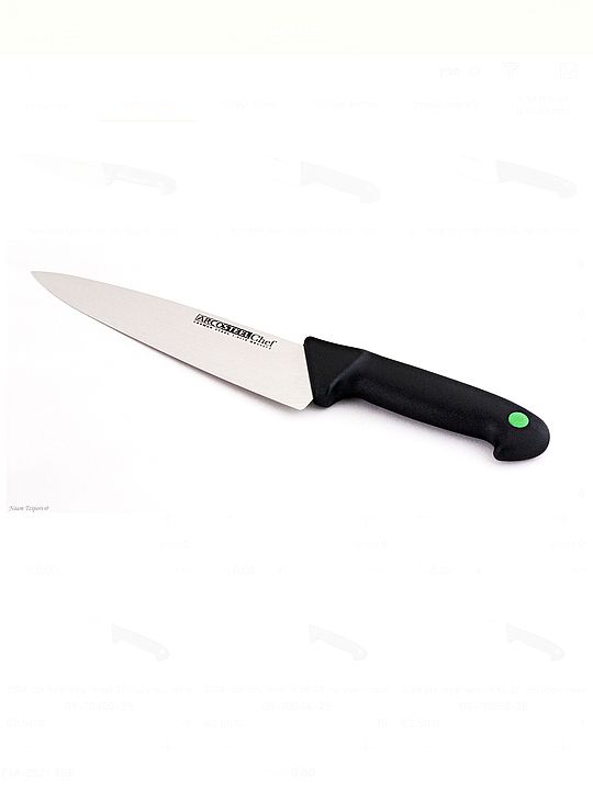 סכין שף 20 סמ מוסדי להב חלקה ידית שחורה ארקוסטיל