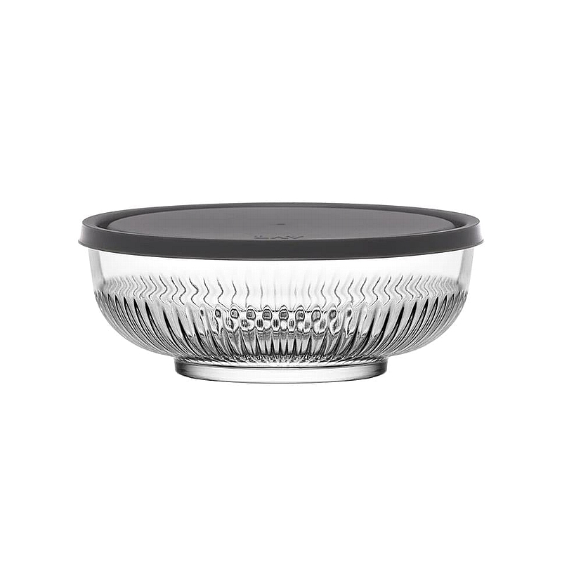 2 קערות זכוכית מעוטרות טוקיו 23 סמ עם מכסה סיליקון- ארקוסטיל LAV