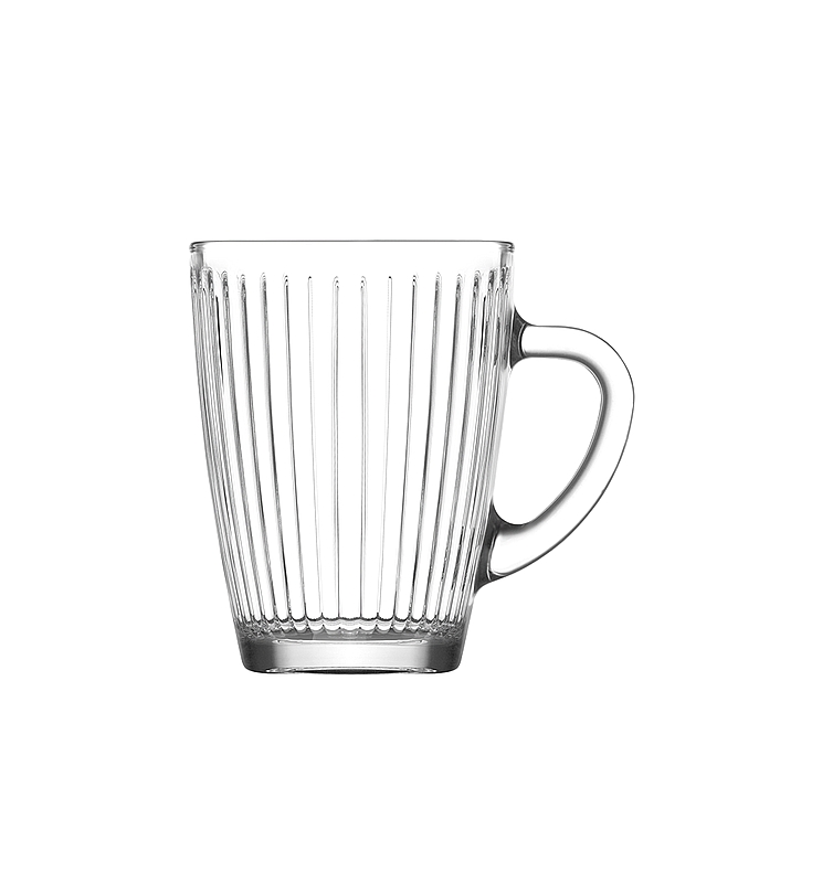 מבצע סט 6 ספלי כוסות זכוכית פסים לקפה 300 מל - LAV ארקוסטיל