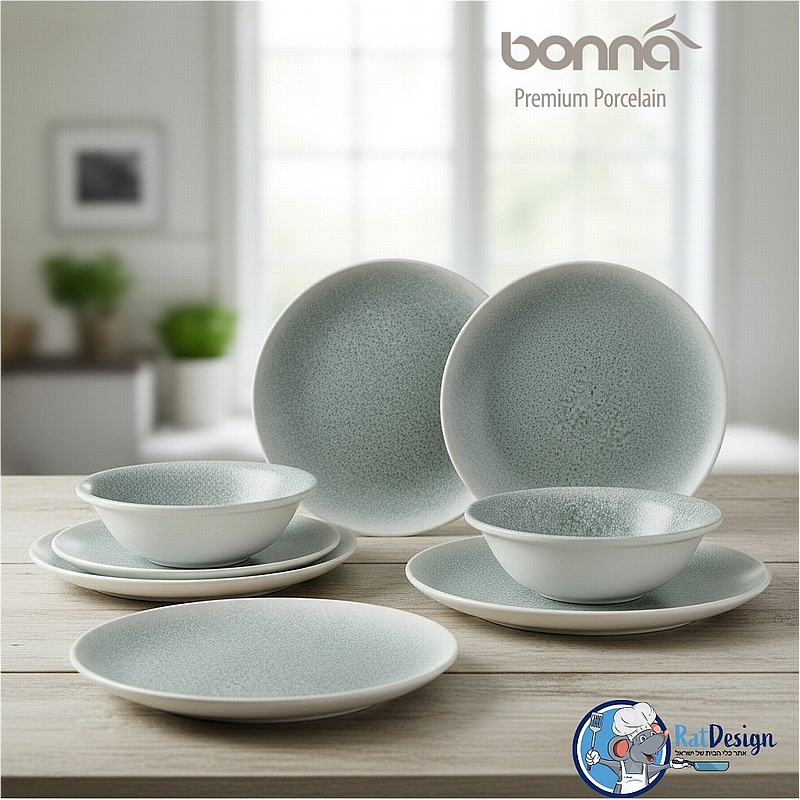 סט צלחות 18 חלקים BONNA גורמה LUCA אוקיינוס תכלת - ארקוסטיל משלוח חינם