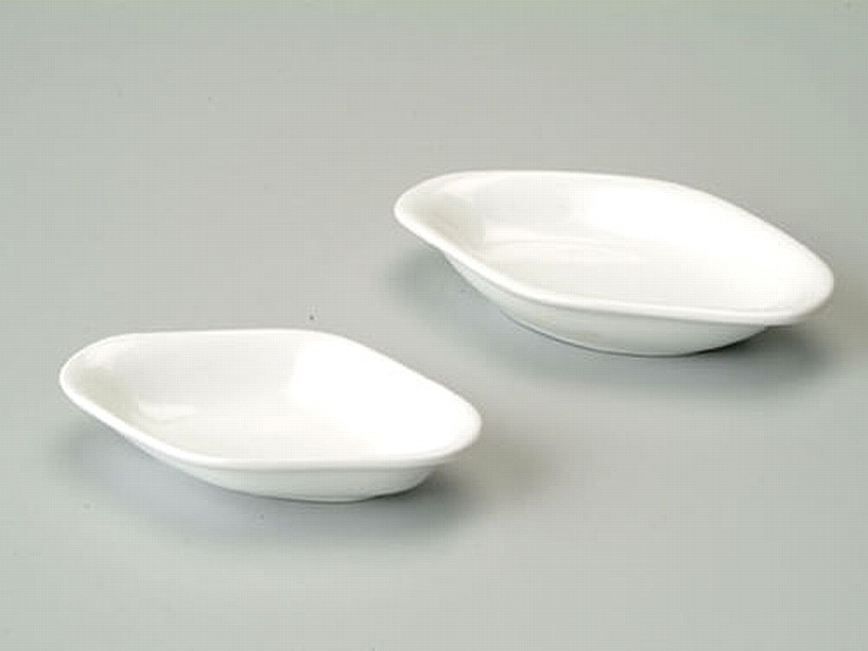 זוג כלי מעוין אובלי פורצלן לחמוצים וסלטים פורצלן