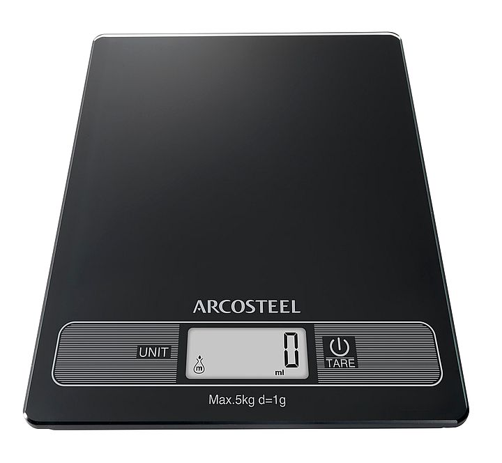 משקל מטבח דיגיטלי בצבע שחור Arcosteel כולל מתנה