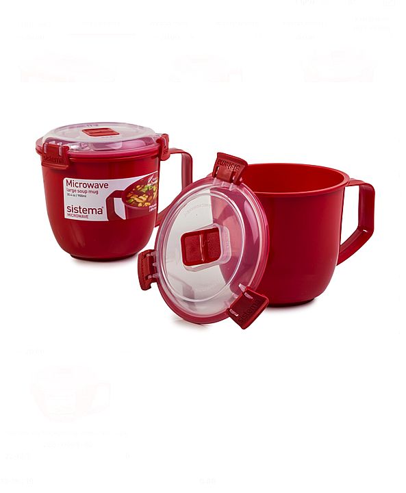 קופסת ספל מרק גדול למיקרו 900 מ"ל - SISTEMA Arcosteel