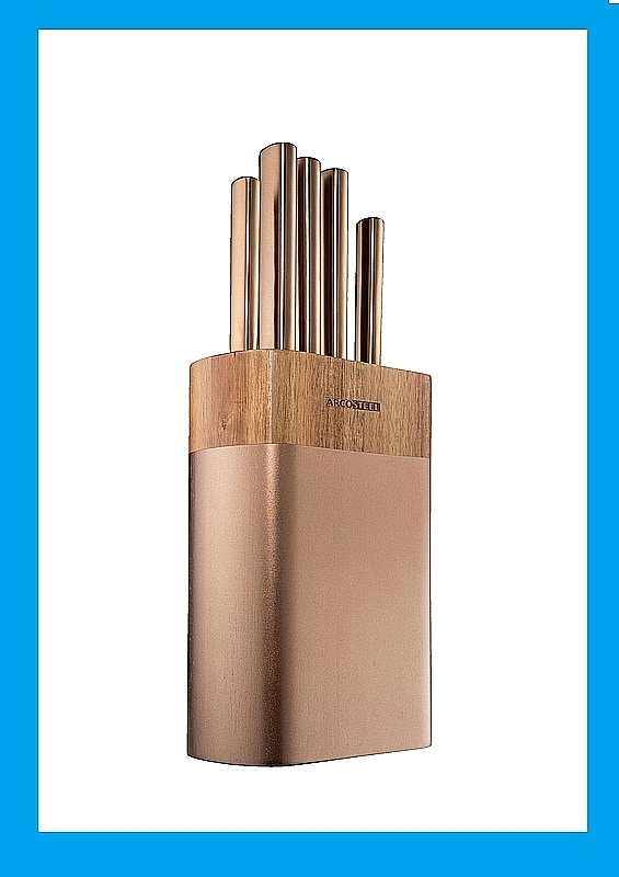 סט סכינים ברונזה עם מעמד – ארקוסטיל ARCOSTEEL TANTO משלוח חינם