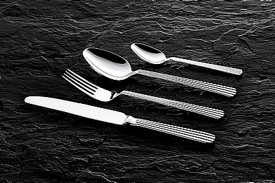 סט סכום גדול ויוטי פסים 48 חלקים {12 סועדים} ארקוסטיל  משלוח חינם