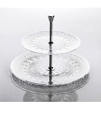 מעמד לעוגיות שתי קומות מזכוכית מרוקאי רנסאנס ארקוסטיל