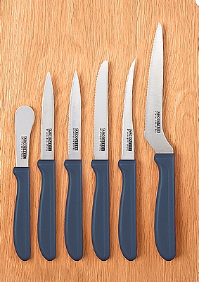 סט 6 סכינים למטבח כחול בכל הגדלים פרו מיקס מבית Arcosteel