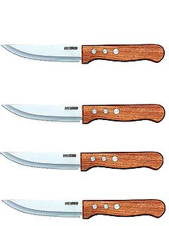 סט 4 סכינים לסטייק ידית עץ עבה - ארקוסטיל