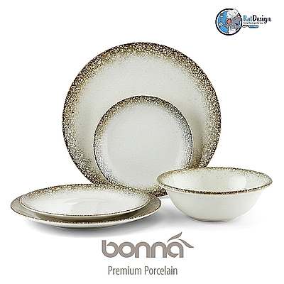 סט צלחות גורמה 18 חלקים BONNA קאליס חום - ארקוסטיל