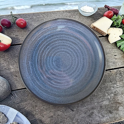 צלחת מלמין {פלסטיק מאושר מזון}  כחולה 20 סמ