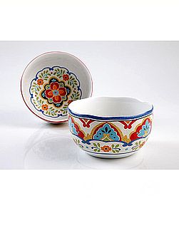 סט 6 קערות מרק מעוטרות ומהודרת מרוקאיות 15 סמ פורצלן - ארקוסטיל