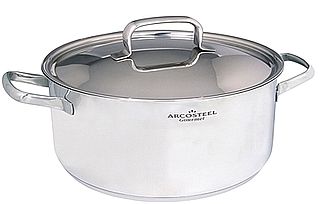 סיר נירוסטה 18/10 גורמה איכותי לבישול 8.5 ליטר 30 ס"מ ארקוסטיל