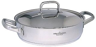 סיר נמוך נירוסטה גדול ואיכותי סוטאז' 32 סמ מסדרת גורמה Arcosteel