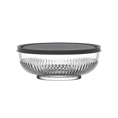 2 קערות זכוכית מעוטרות טוקיו 23 סמ עם מכסה סיליקון- ארקוסטיל LAV