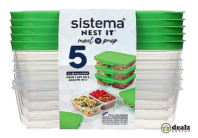 סט 5 קופסאות מחולקות לשתיים פלסטיק בריא  Nest It Sistema - ארקוסטיל