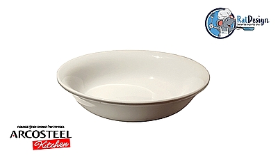 צלחת עמוקה לחומוס / מרק פורצלן לבן 18 סמ - FORUM - ארקוסטיל