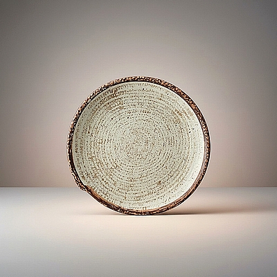 צלחת מלמין {פלסטיק איכותי מאושר למגע מזון} עריכה 21 סמ גוון חום בז'