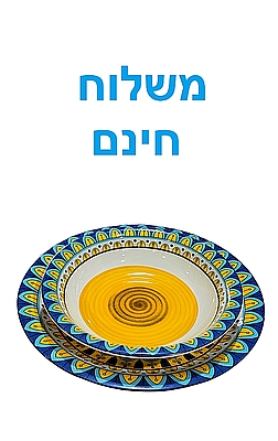 סט צלחות מעוטרות מרוקאיות מפורצלן 18 חלקים לשישה סועדים - משלוח חינם