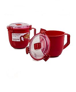 קופסת ספל מרק גדול למיקרו 900 מ"ל - SISTEMA Arcosteel