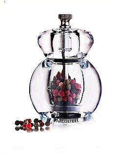 מטחנת מלח פלפל אקריליק עגולה שקופה ארקוסטיל