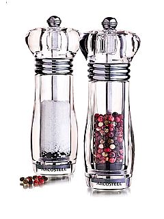 זוג מטחנות מלח פלפל 16ס"מ איכותי אקריליק ARCOSTEEL