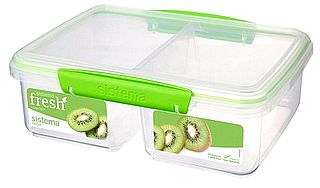 קופסת אוכל פלסטיק אחסון מחולקת 2 ליטר SISTEMA- Arcosteel