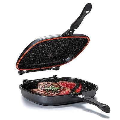 מחבת גריל כפולה מתהפכת ומתפרקת 28 ס"מ  FOOD APPE