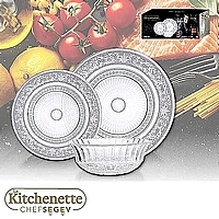 סט צלחות זכוכית מעוטרות 18 חלקים דגם "אוריינטל"