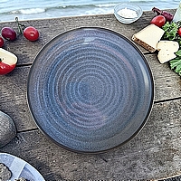 צלחת מלמין {פלסטיק מאושר מזון} כחולה 20 סמ