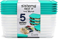 סט 3 קופסאות פלסטיק בריא עם מכסים אחסון Nest It מבית Sistema - ארקוסטיל