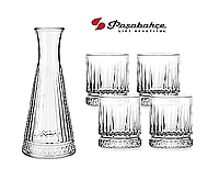 סט אירוח זכוכית קנקנן + 4 כוסות מעוטרות אליסייה - ארקוסטיל