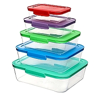 סט 5 קופסאות פלסטיק בריא אחסון Nest It מבית Sistema - ארקוסטיל